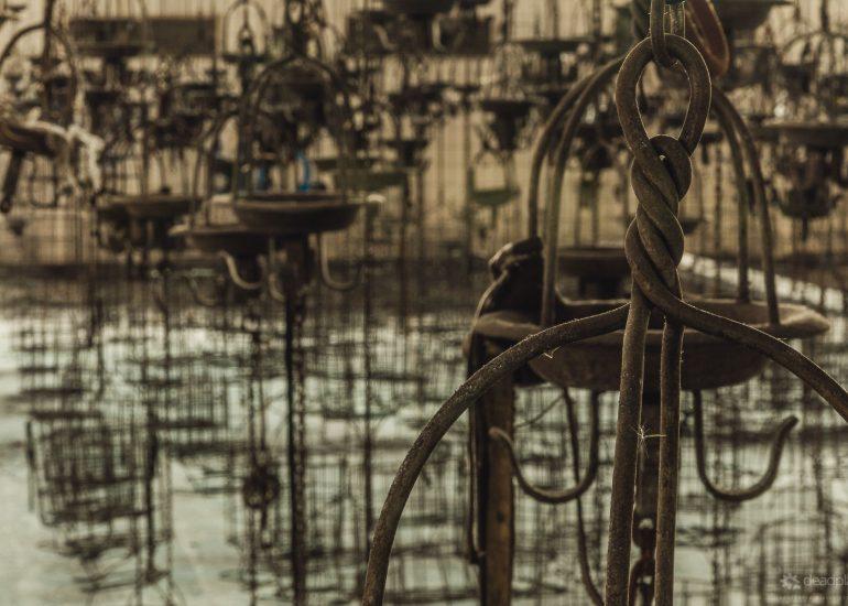 Weisskaue Drahtkörbe