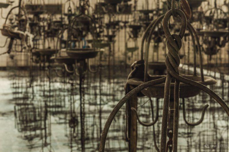 Weisskaue Drahtkörbe